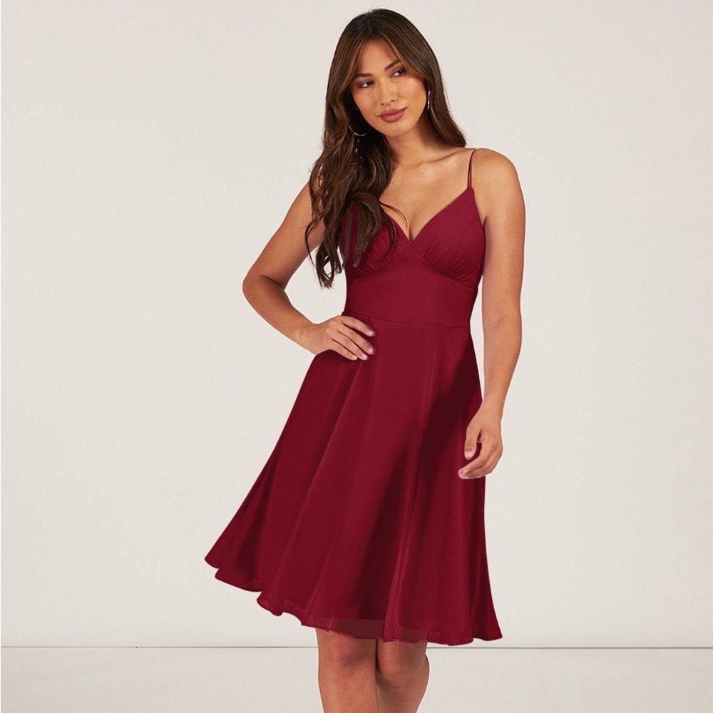 Azazie Emmy Burgundy dress
